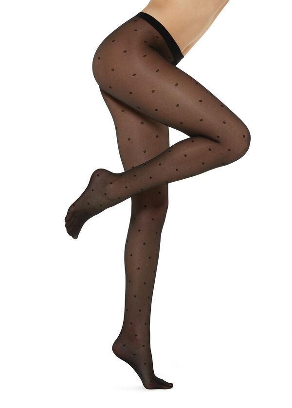 Sheer Polka-Dotted Tights