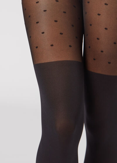 Dot Pattern Longuette Effect Tights