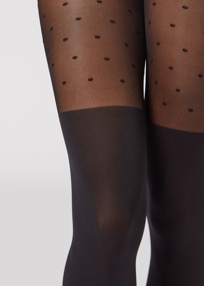 Polka Dot Pattern Over-Knee Effect Tights