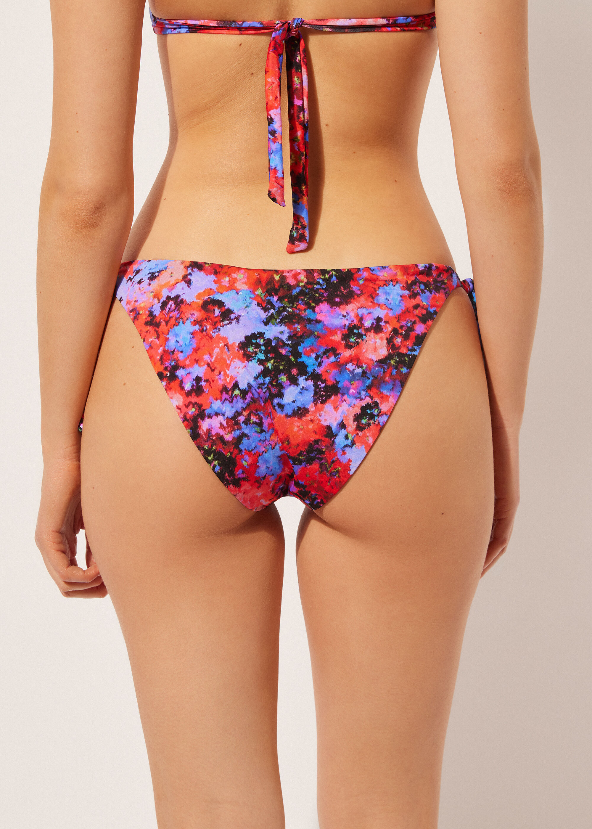 Megkötős Bikini Alsó Blurred Flowers