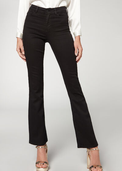 Bootcut-Jeans mit hohem Bund Super Flex Denim