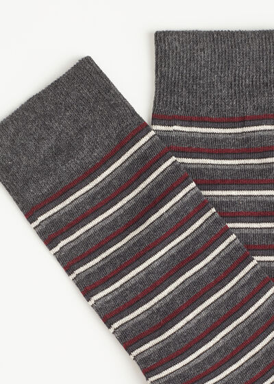 Krátké pánské ponožky s pruhovaným vzorem