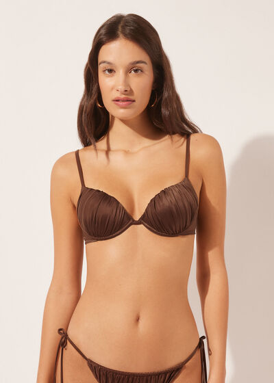 Push-up-Bikinioberteil Shiny Satin