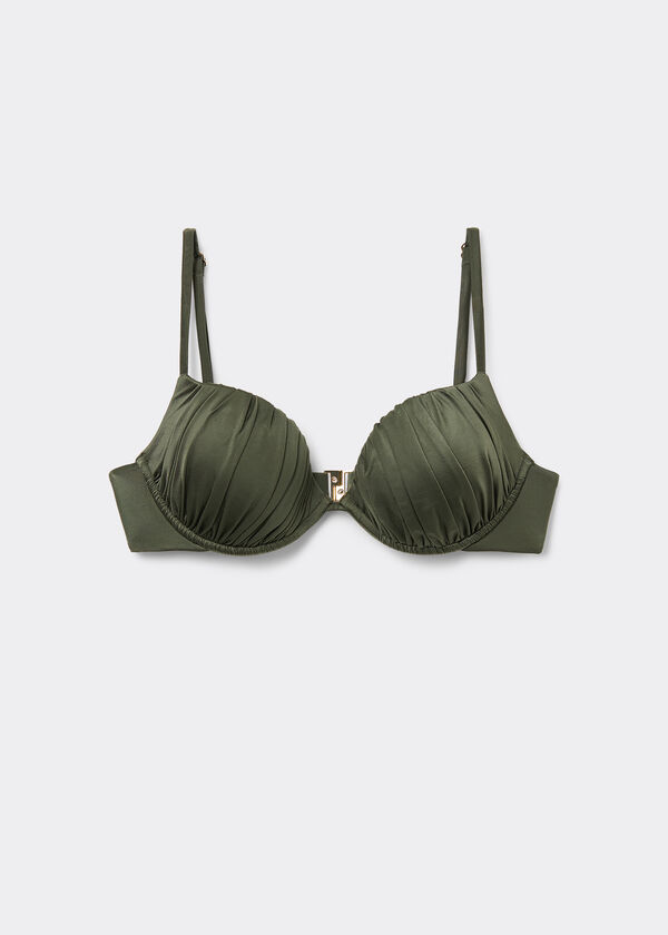 Push-Up Bikini Top Shiny Satin