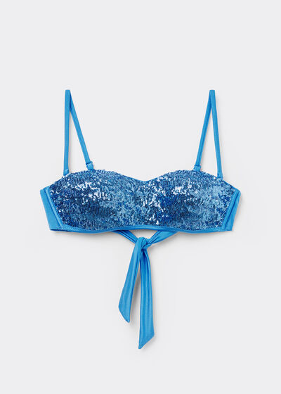 Padded Bandeau Bikini Top Surface Royal