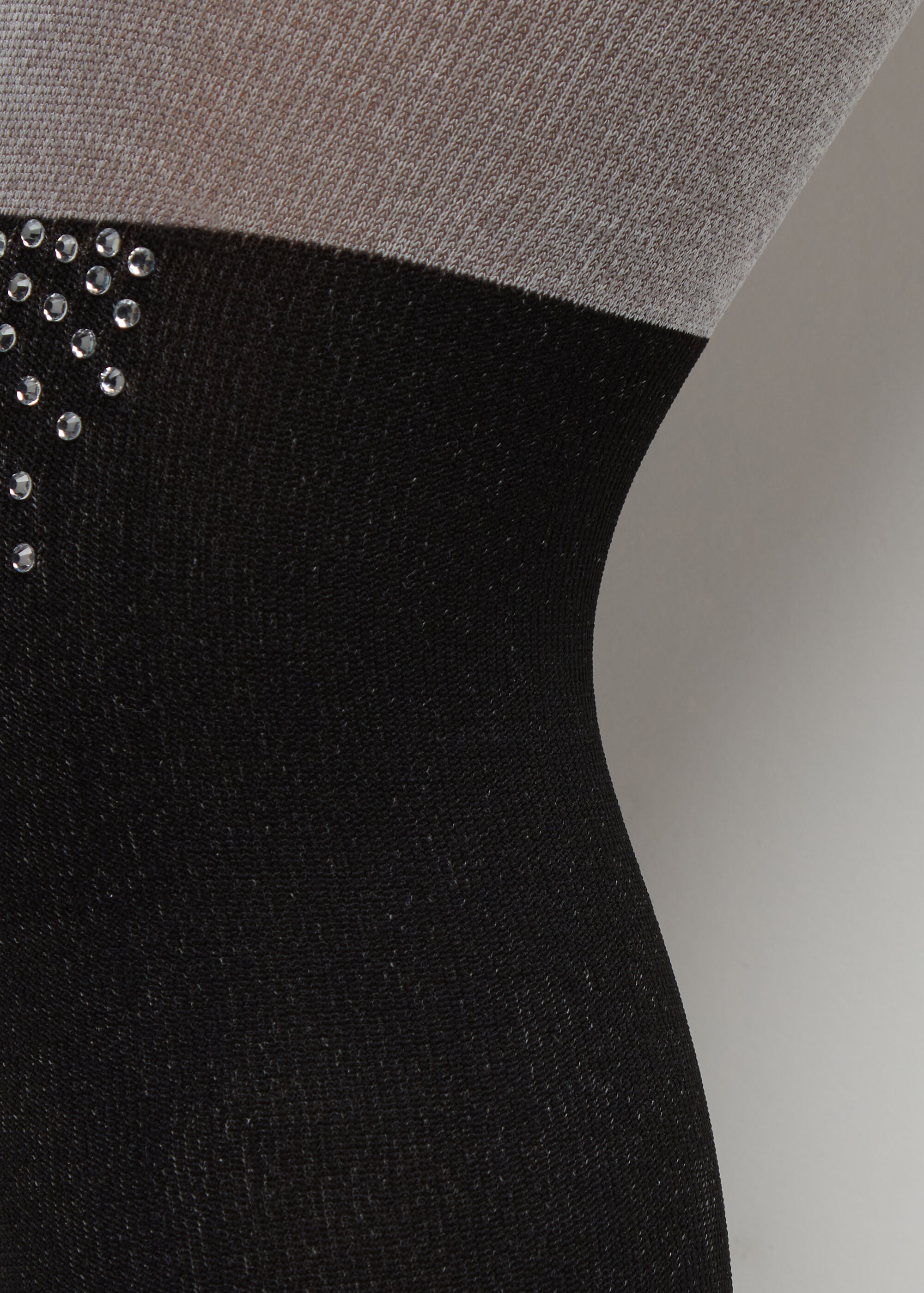 Girls' Over-the-Knee Effect Tights with Diamanté Appliqué