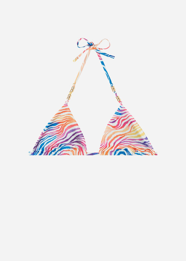 Animal Pattern Triangle Bikini Top Malaga