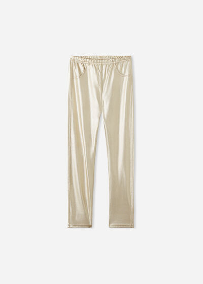 Girls’ Coated-Effect Leggings