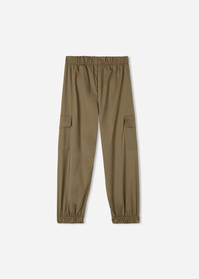 Girls' Cotton Cargo Trousers
