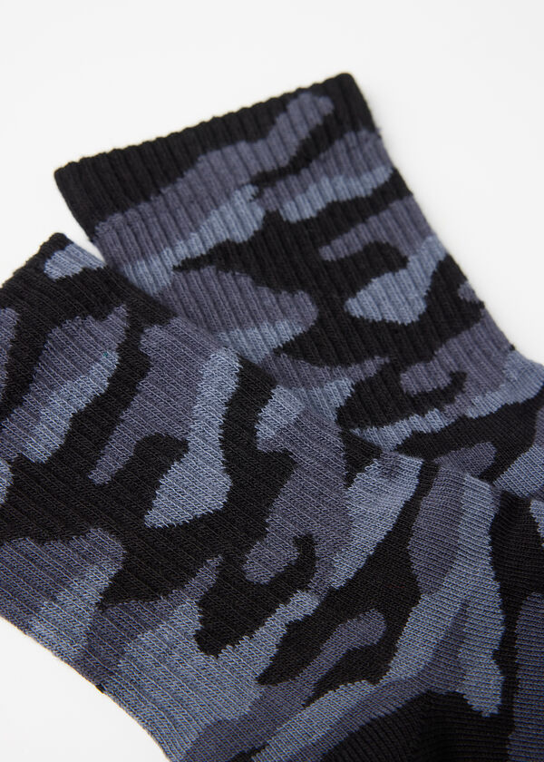 Camouflage Motif Short Sport Socks