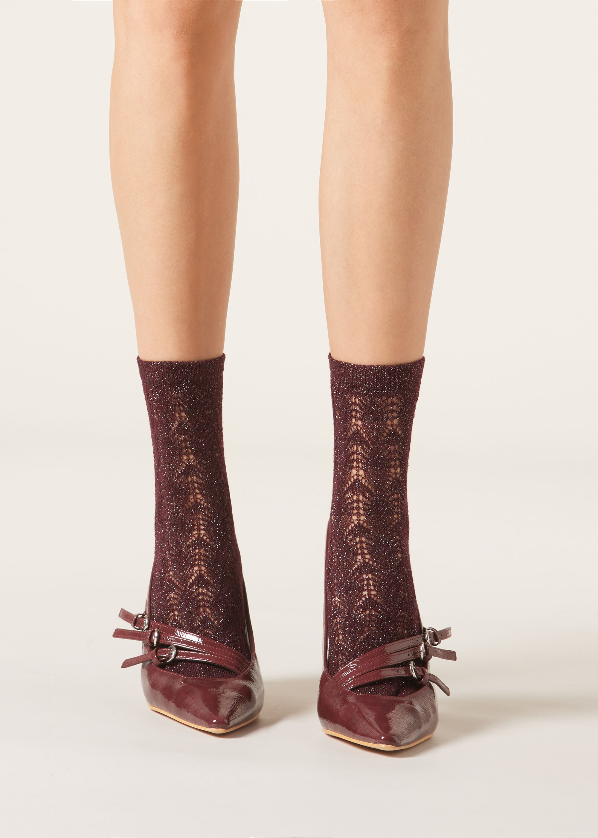 Glitter Openwork Socks