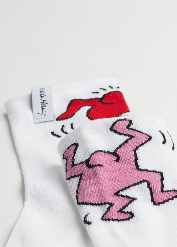 Krótkie bawełniane skarpety sportowe z rysunkiem Keith Haring™