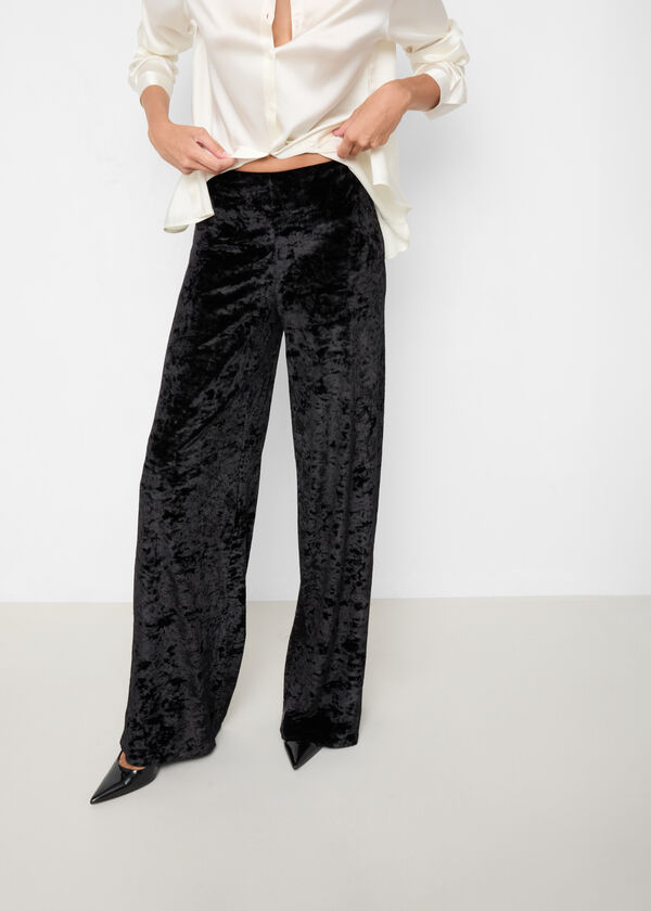 Velvet Palazzo Trousers