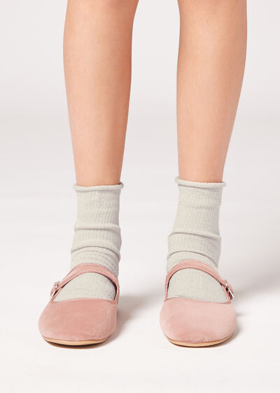 Dievčenské krátke ponožky s trblietavým vláknom