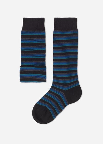 Lange Socken mit Streifenmuster für Kinder