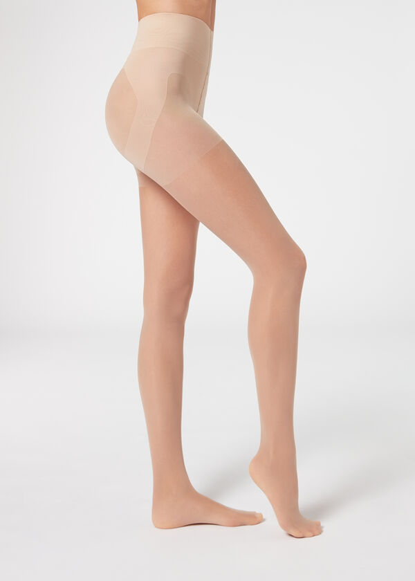 Collant transparent 30 deniers modelant ventre et fesses