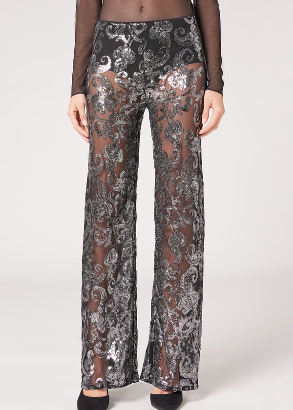 Tulle Palazzo Leggings with Sequins - Leggings - Calzedonia