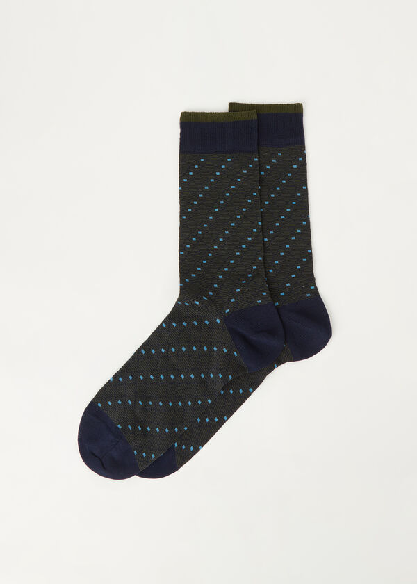 Men’s Diamond Pattern Jacquard Short Socks