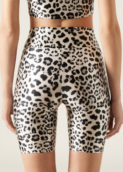 Radlerleggings Silky Touch mit Animal-Muster