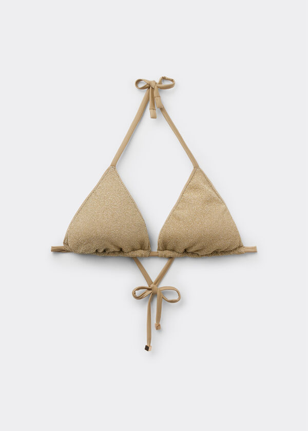 Triangle Bikini Top Metallic Glow