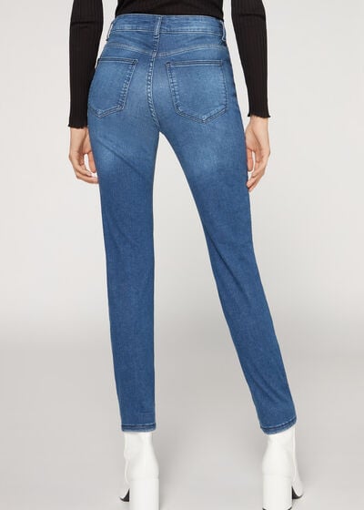 Superskinny jeans med hög midja Super Flex Denim