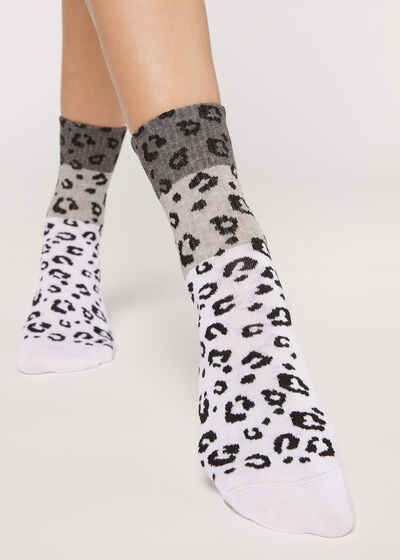 Leopar Desenli Soket Çorap