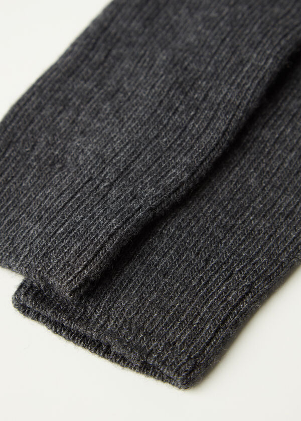 Women’s Ribbed Long Socks with Wool and Cashmere