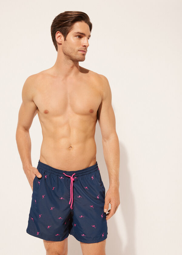 Men’s Patterned Boxer Swim Shorts Formentera