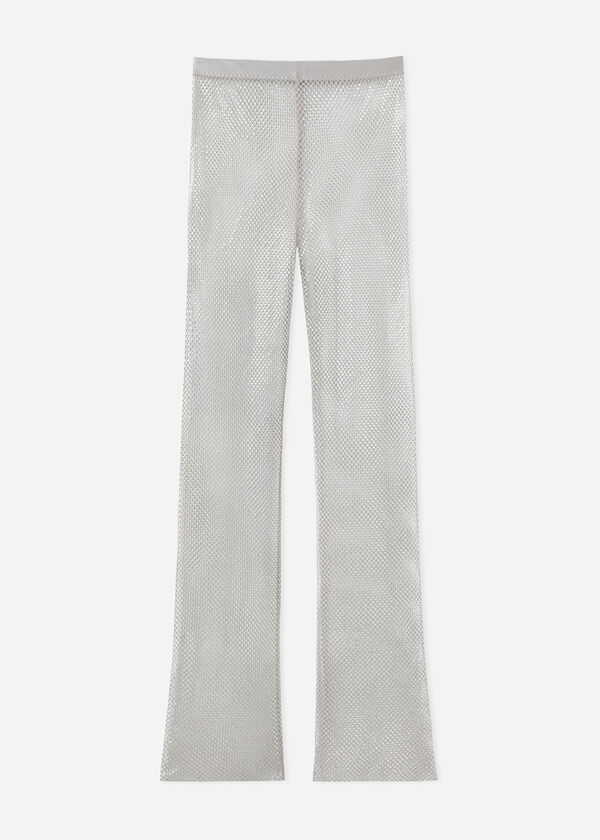 Fishnet Leggings with Sparkly Rhinestones