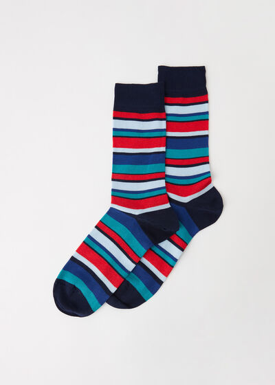 Muške kratke čarape sa šarenim prugastim uzorkom