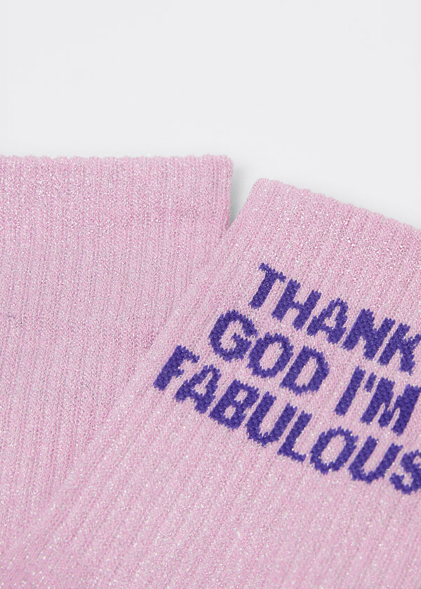 Glitter Text Socks