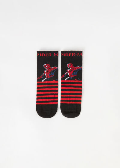 Marvel Süper Kahramanları Çizgili Kısa Çocuk Çorabı