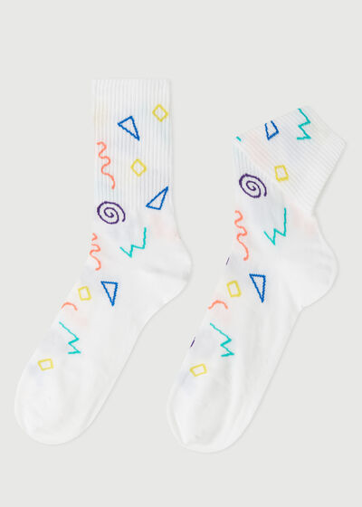 Pánske krátke športové ponožky s motívom v štýle 90. rokov