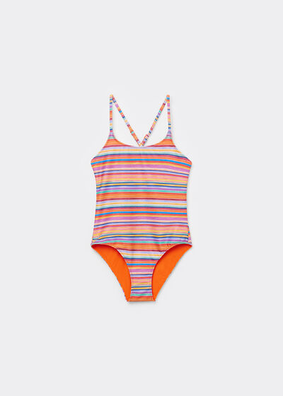 Swimsuit Girls' Colorful Stripes