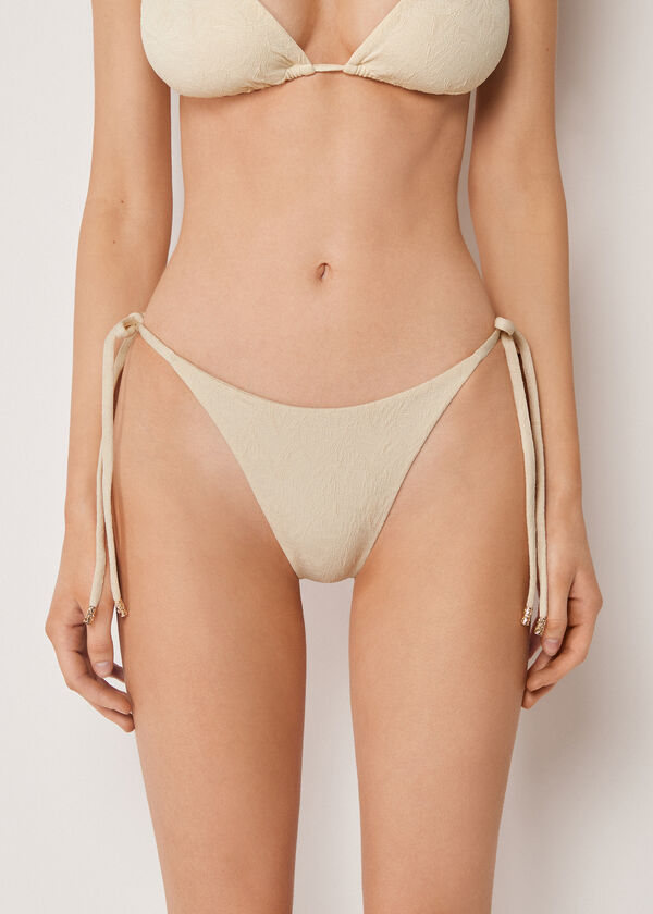 Wild Jungle Tie Thong Bikini Bottoms