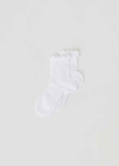 Chaussettes courtes côtelées pour fille