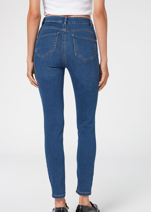 Jeans Push-up Skinny met Hoge Taille Soft Touch