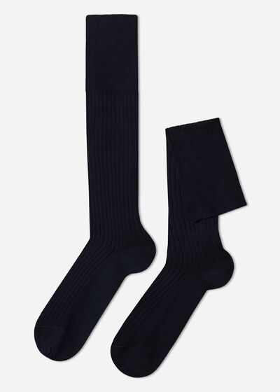 Men’s Long Ribbed Lisle Thread Socks