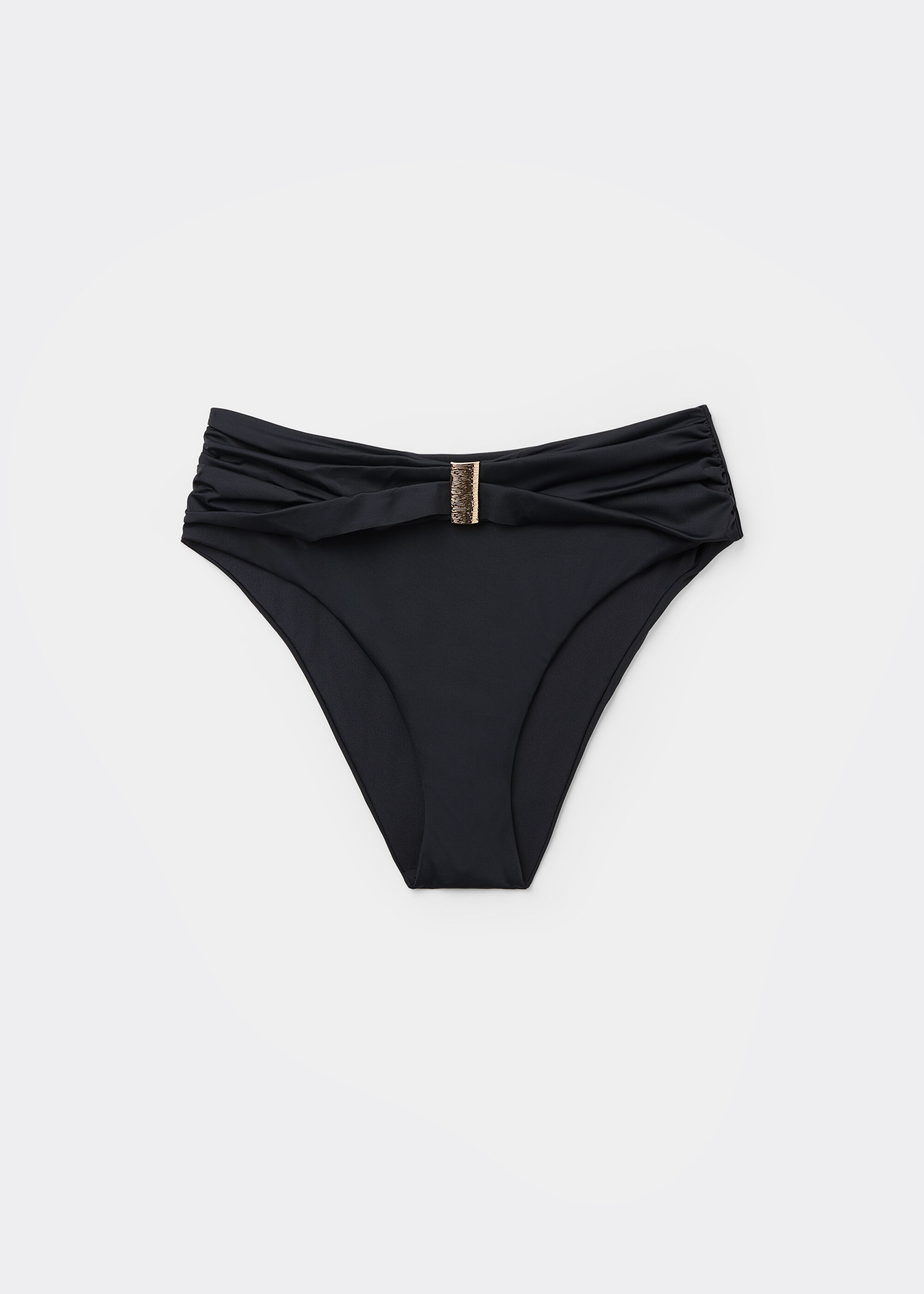 Ruched High-Waisted Bikini Bottoms Scultura