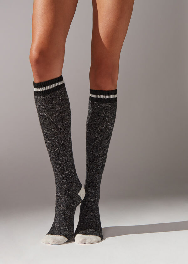 Long Ribbed Wool Socks