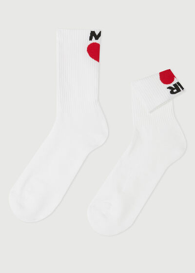 Krátké sportovní ponožky se srdíčky