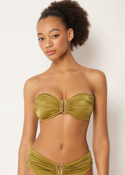 Bandeau Bikini Top Shiny Satin