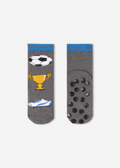 Detské protišmykové ponožky s futbalovým motívom