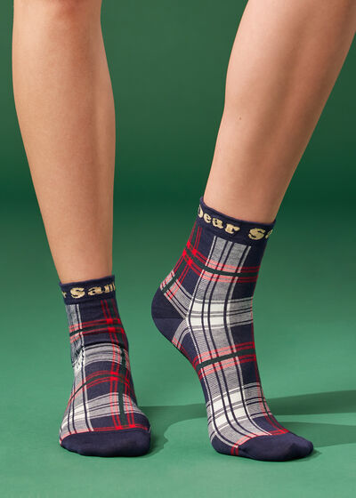 Chaussettes Courtes avec Motif Noël Family