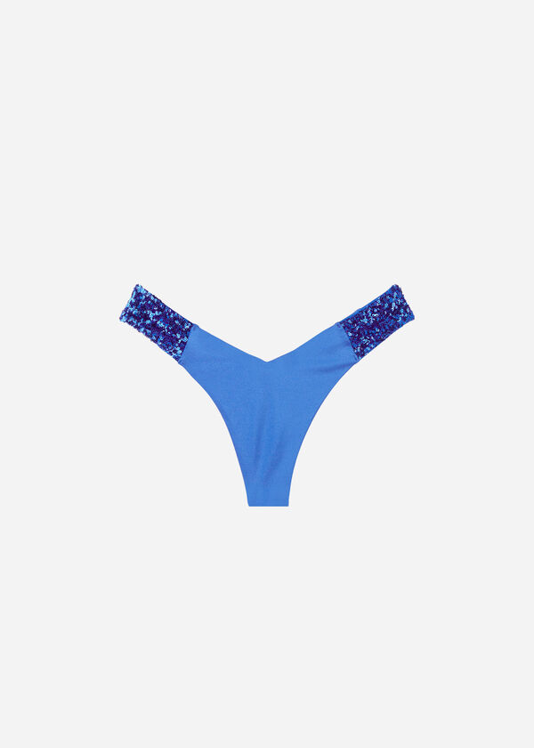 Sequin High-Leg Brazilian Bikini Bottoms Cannes