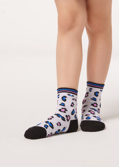 Κοντές Κάλτσες με Animal Print για Κορίτσια