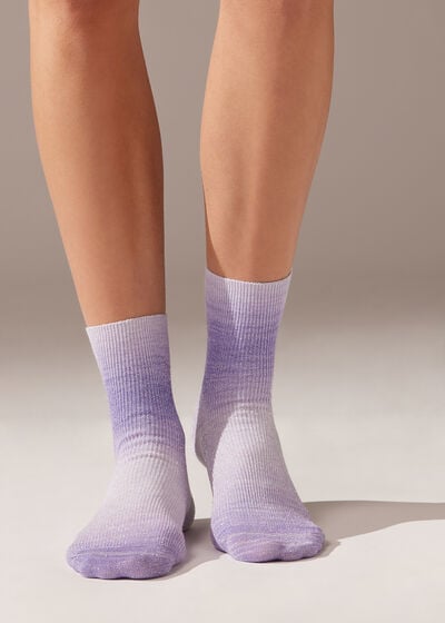 Glitter Dégradé Striped Short Socks