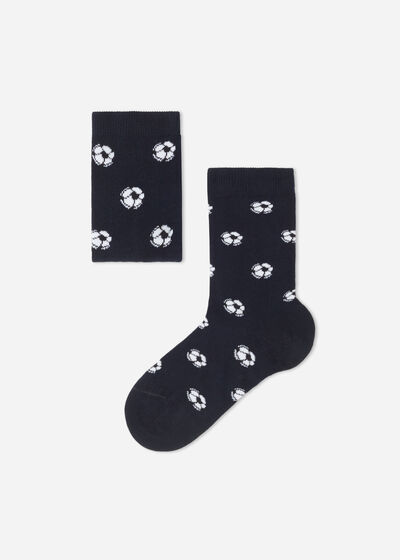 Krátké dětské ponožky s fotbalovým vzorem