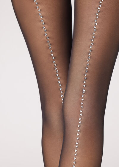 30 Denier Sheer Tights with Jewel Back Seam