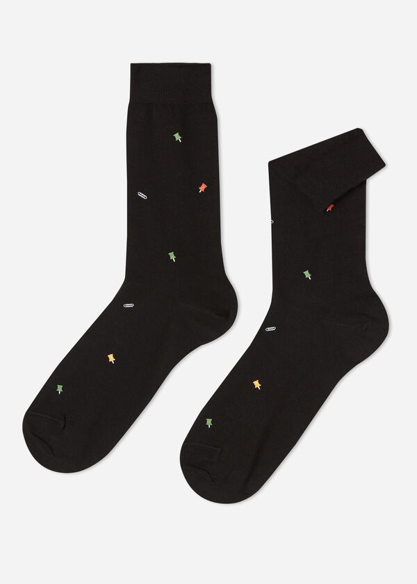 Men’s Office-Patterned Short Socks